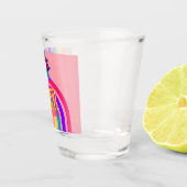 レトロ90のパーティーピンクノスタルジック誕生日 ショットグラス (右)