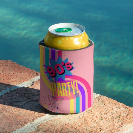 レトロ90のパーティーピンクノスタルジック誕生日 缶クーラー (インサイチュ プール)