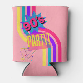 レトロ90のパーティーピンクノスタルジック誕生日 缶クーラー