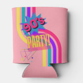 レトロ90のパーティーピンクノスタルジック誕生日 缶クーラー (裏面)