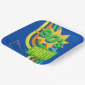 レトロ90のパーティーブライトブルーノスタルジック誕生日 ペーパープレート (傾斜あり)