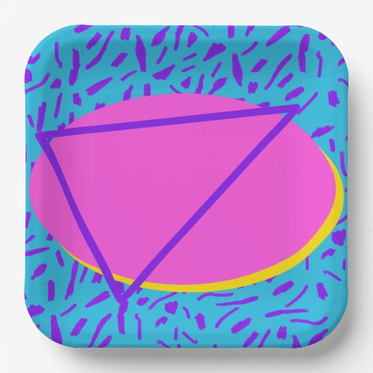 レトロ90のパーティープレート ペーパープレート (正面)