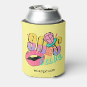 レトロ90のベビーリップリングや輪黄ポップ・アートの色ティール（緑がかった色）名 缶クーラー (缶裏面)