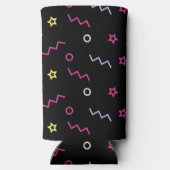 レトロ90のローラースケートで滑る誕生日パーティー スリム缶クーラー (裏面)