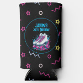 レトロ90のローラースケートで滑る誕生日パーティー スリム缶クーラー (正面)