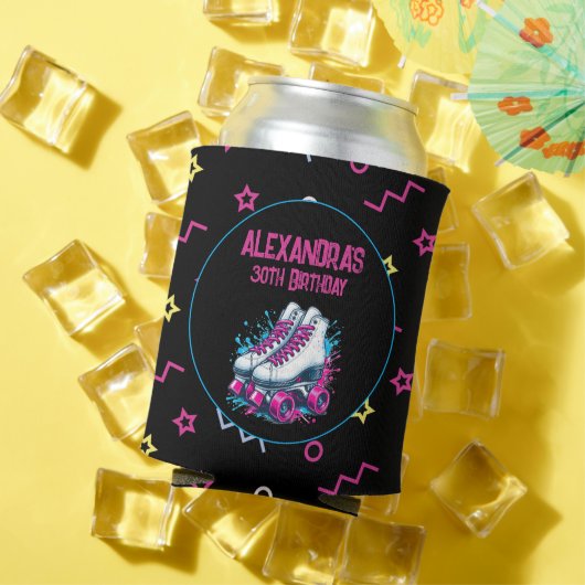 レトロ90のローラースケートで滑る誕生日パーティー 缶クーラー (インサイチュ 夏)