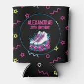 レトロ90のローラースケートで滑る誕生日パーティー 缶クーラー (正面)