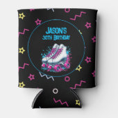 レトロ90のローラースケートで滑る誕生日パーティー 缶クーラー (正面)