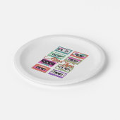 レトロ90の混合テープカセット誕生日パーティー ペーパープレート (アングル)