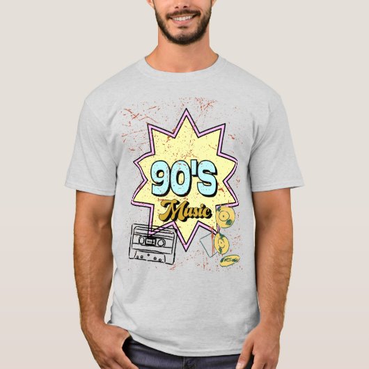 レトロ90の音楽ヴィンテージスタイル Tシャツ (正面)