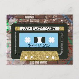 レトロ90のMixtape| ヒップホップボーイシャワー招待状 ポストカード