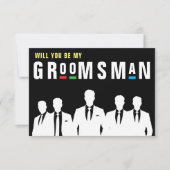 レトロ90代カラフルのスーツを着た男性プロポーズ (正面)