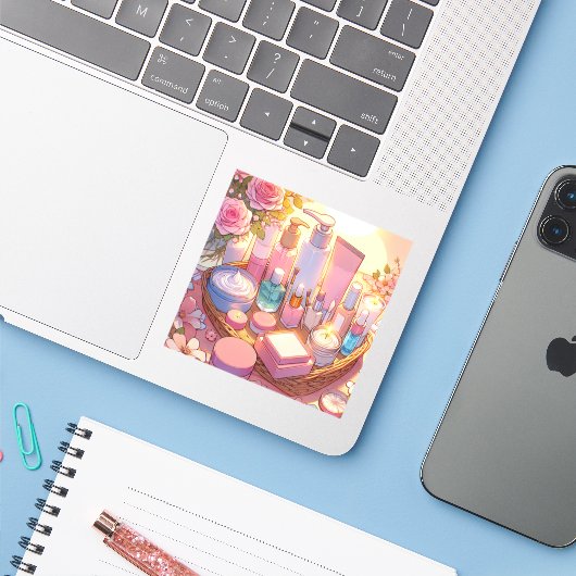 レトロ90年代のアニメ肌気にの美しさ シール (ノートパソコンとiPhone)