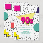 レトロ90年代のブロックテーマの招待状 招待状 (正面/裏面)