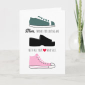 レトロ90年代の靴 懐かしの母の日 カード (正面)