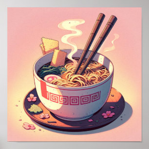 レトロ90年代アニメラーメン麺美学 ポスター