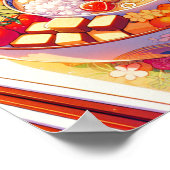 レトロ90年代アニメ日本のフードボウル美学 ポスター (角)