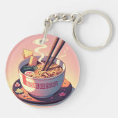 レトロ90年代アニメ ラーメン アート キーホルダー (裏面)