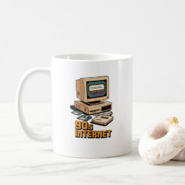 レトロ90年代インターネットヴィンテージコンピューターイラスト – コーヒーマグカップ