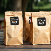 レトロ90年代カラフルボウタイ独身パーティー黒 スクエアシール