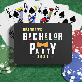 レトロ90年代カラフルボウタイ独身パーティー黒 トランプ