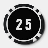 レトロ90年代カラフルボウタイ独身パーティー黒 ポーカーチップ (裏面)