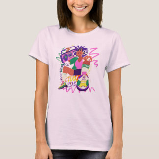 レトロ90年代ブームボックスガールグラフィックパーカー - ビビッドエー Tシャツ