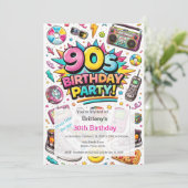 レトロ90年代モダン30歳の誕生日 招待状 (スタンド正面)