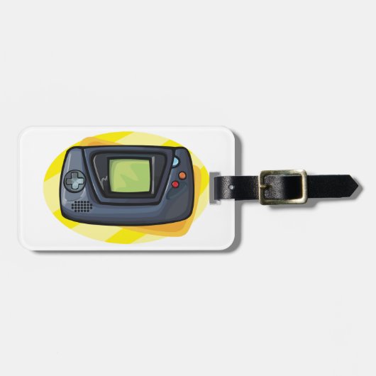 レトロ90年代携帯ゲーム機ゲーマー ラゲッジタグ (正面横)