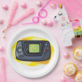 レトロ90年代携帯型ゲーム機ゲーマー ペーパープレート (パーティー)