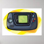 レトロ90年代携帯型ゲーム機ゲーマー ポスター (正面)
