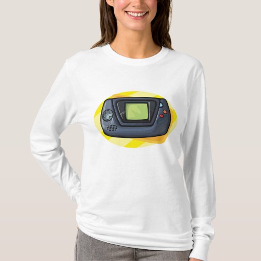 レトロ90年代携帯型ゲーム機ゲーマー Tシャツ (正面)