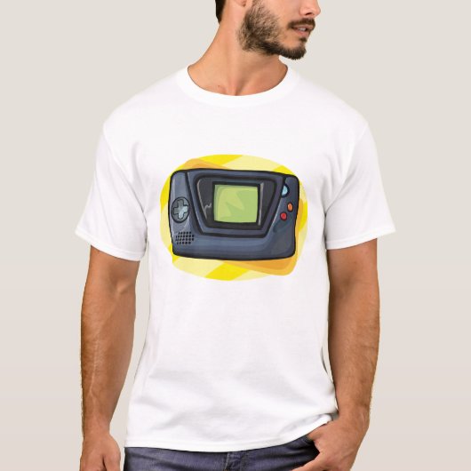 レトロ90年代携帯型ゲーム機ゲーマー Tシャツ (正面)