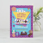 レトロ90年代誕生日90年代メンズウィメンズパーティー 招待状 (スタンド正面)