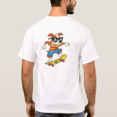 レトロ90年代風スケボー犬Tシャツ Tシャツ (裏面)