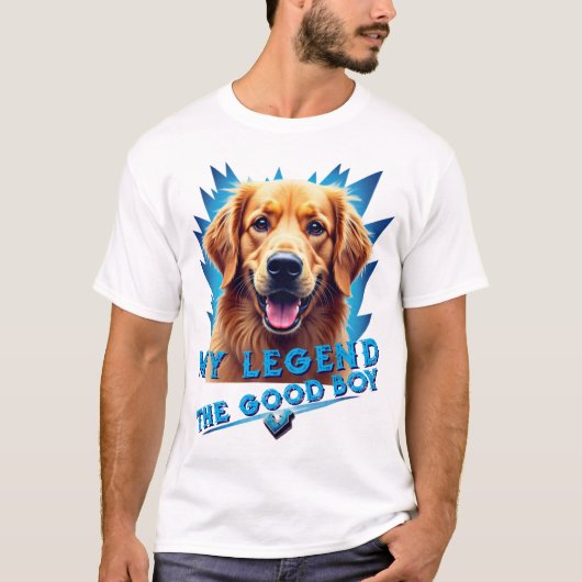 レトロ90年代 ゴールデンレトリバー マスコット オーダーメイド ギフト Tシャツ (正面)
