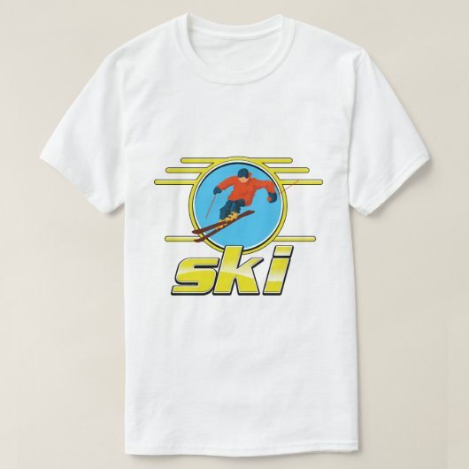 レトロ90年代 スキーロゴ Tシャツ (デザイン正面)
