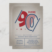 レトロ90誕生日 招待状 (正面/裏面)