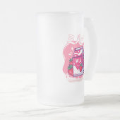 レトロ90sかわいい日本のストロベリーミルクフロスト  フロストグラスビールジョッキ (正面右)