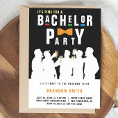 レトロ90sカラフルボウタイバチュラーパーティブラック 招待状