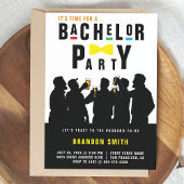 レトロ90sカラフルボウタイバチュラーパーティ 招待状