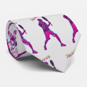 レトロ90sテニスプレーヤーパターン ネクタイ (ロール)