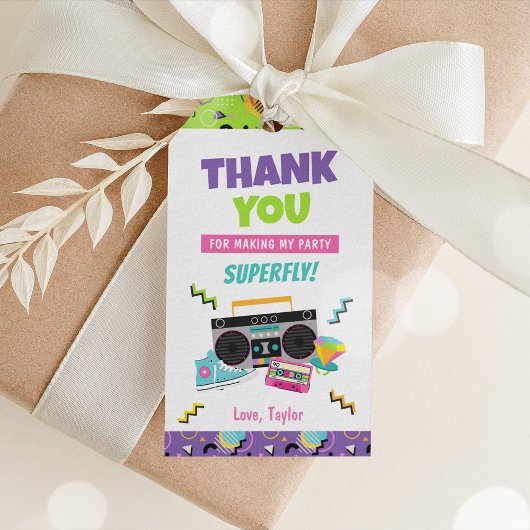 レトロ90sバースデーパーティーメッセージカード ギフトタグ