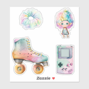 レトロ90sパステルノスタルジック80s、90sローラスケート シール