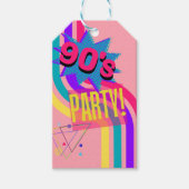 レトロ90'sパーティーピンク懐かしい誕生日 ギフトタグ (正面)
