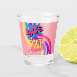 レトロ90'sパーティーピンク懐かしい誕生日 ショットグラス