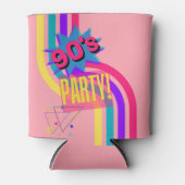 レトロ90'sパーティーピンク懐かしい誕生日 缶クーラー (正面)