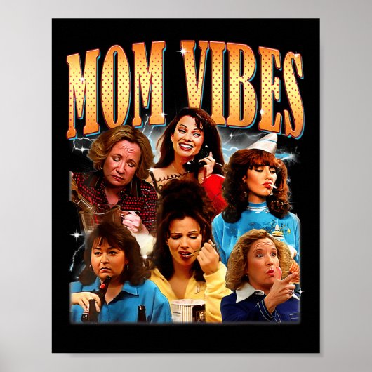レトロ90sママビーブシャツマザーズおもしろいママ ポスター (正面)