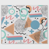 レトロ90sメンフィスのパターン ラッピングペーパー (フラット)