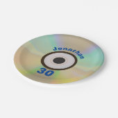 レトロ90s音楽テーマ30th誕生日パーティーフェイクCD ペーパープレート (アングル)